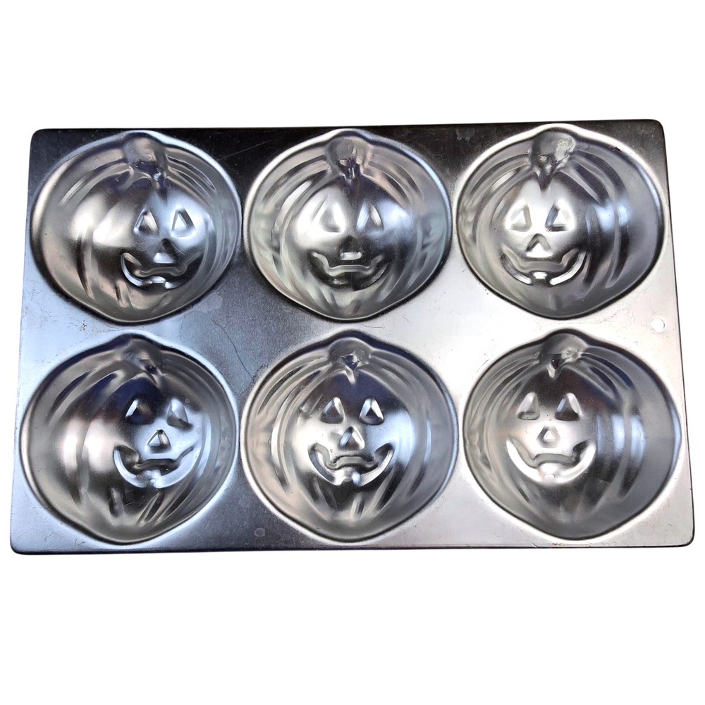 1983 Vintage Jack O Lantern Cake‎ Pan Wilton Halloween Pumpkin Mold Baking Tin